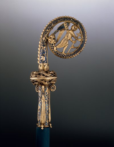 Crozier head depicting St. Michael Trampling the Serpent, c.1225-50 by French School